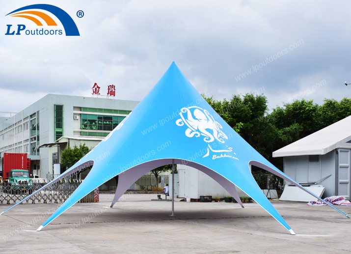 China Factory Customized Logo Blue Star Shade Tent For Event Rental
