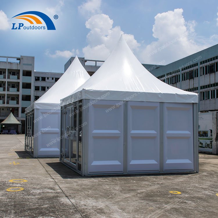 20 People Tent 5mX5m ABS Glass Solid Wall Pagoda Tent for Events