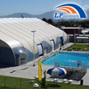 Sleek Clear Span curved Temporary Structure for Swimming Pool