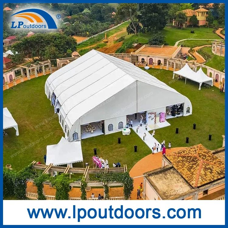30m Clear Span Luxury Wedding Tent Curve Heart Shape Aluminum Frame Outdoor Canopy Marquee Party Tent