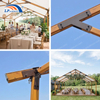 Faux timber aluminum frame tent setup for outdoor rustic wedding