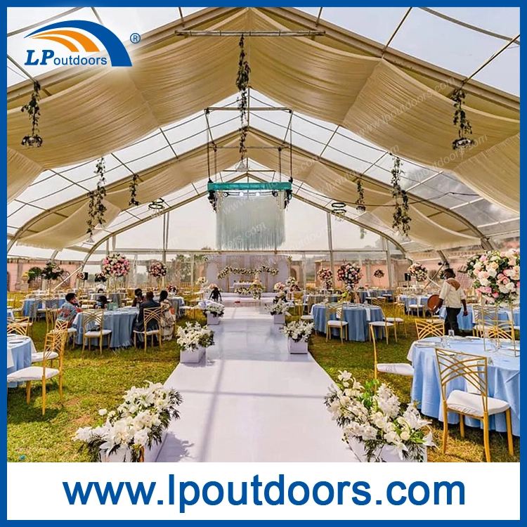 30m Clear Span Luxury Wedding Tent Curve Heart Shape Aluminum Frame Outdoor Canopy Marquee Party Tent