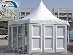 Dia 6m Outdoor Polygon Hexagon Pagoda Tent With ABS Wall