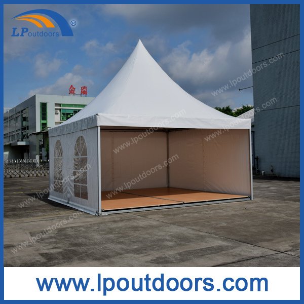 5X5m Outdoor Aluminum Gazebo Pagoda Tent with Wood Flooring for Wedding