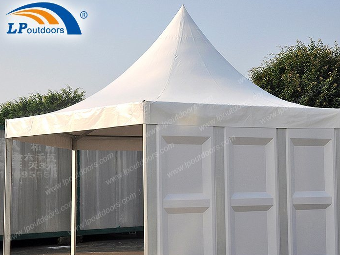 Dia 6m Outdoor Polygon Hexagon Pagoda Tent With ABS Wall