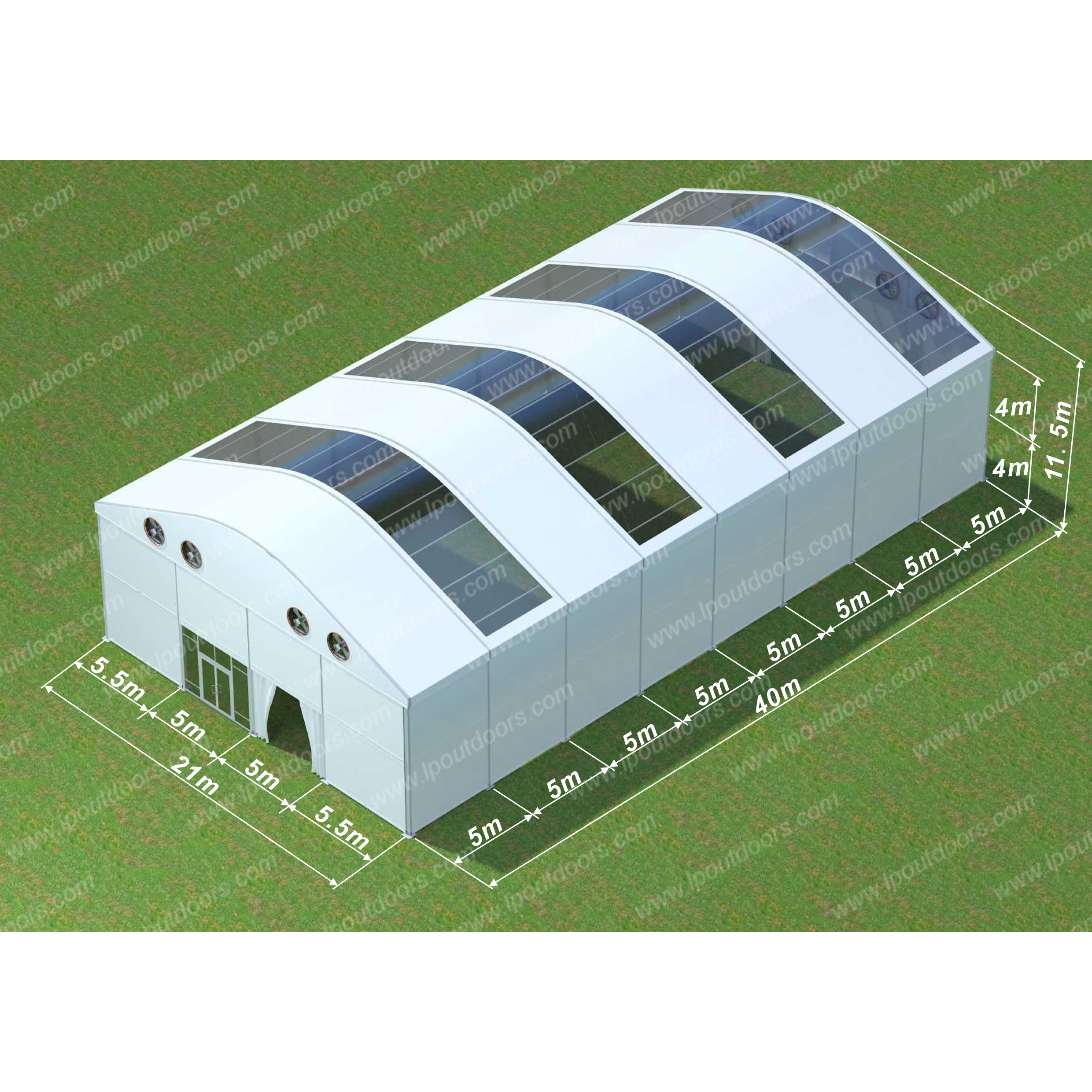 21m big high tent with 8m side height