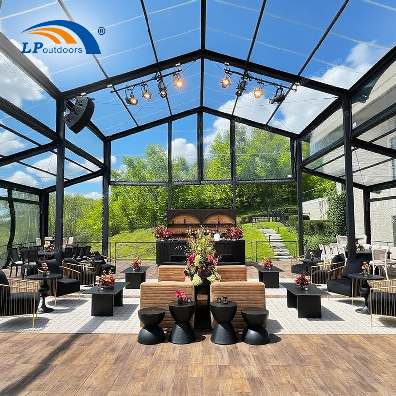 Modern Atrium Tent with Glass Walls Wedding Use for Sale