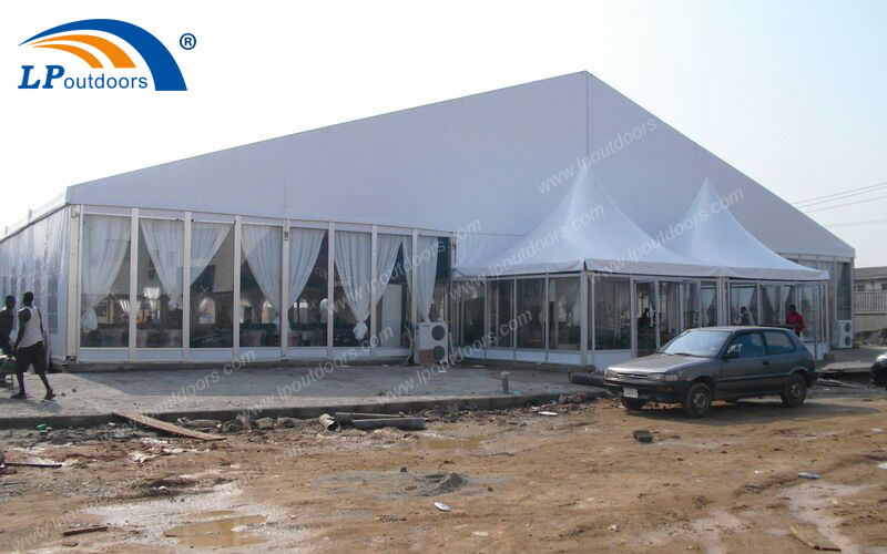 outdoor aluminum PVC temporary event tent with glass wall
