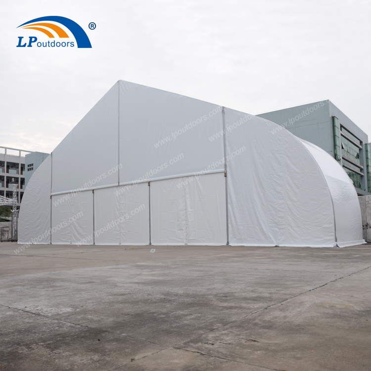 Large curved structure fabric sports event tent for football court