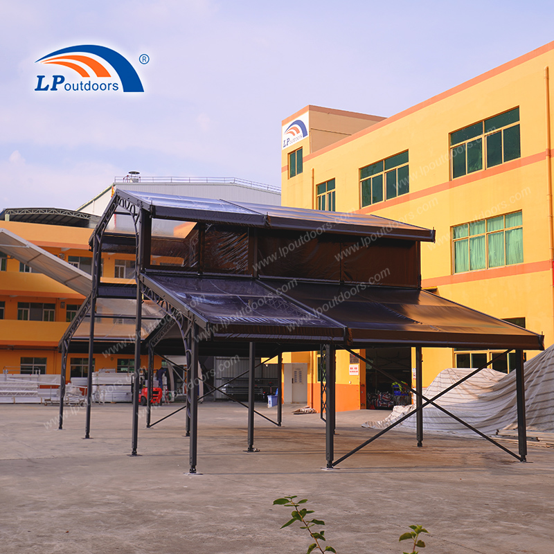 Custom Black & Clear PVC Atrium Tent | High-End Event Structure