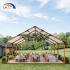 Faux timber aluminum frame tent setup for outdoor rustic wedding