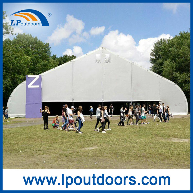 25m Clear Span Aluminum temporary structure curved tent for entertainment