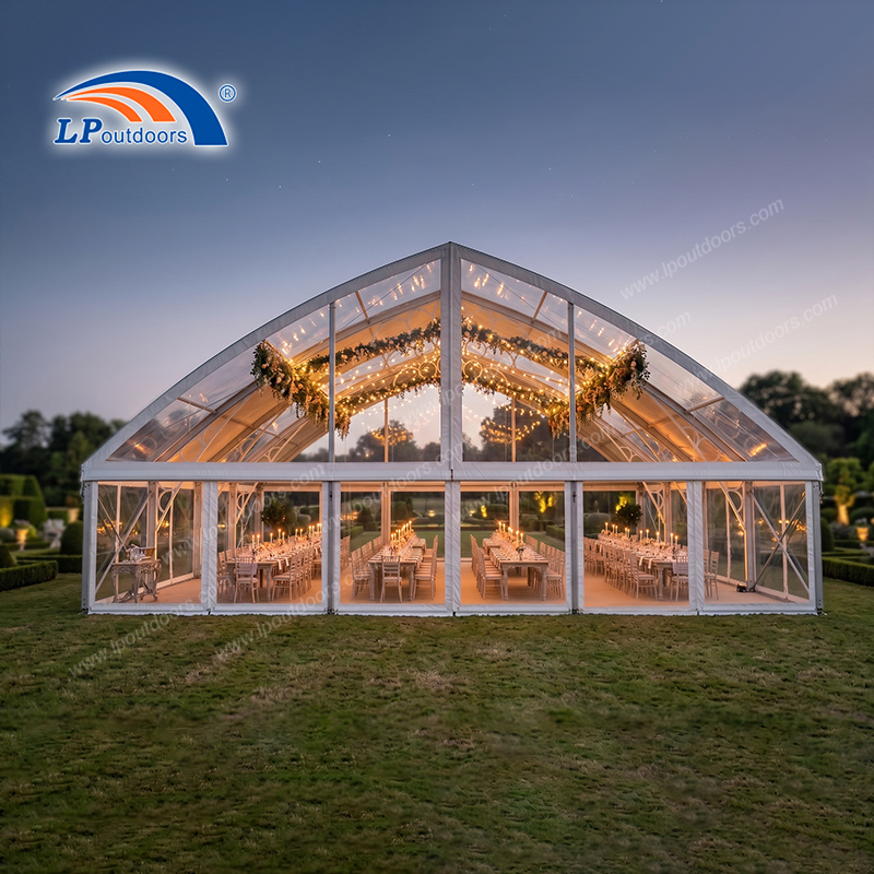 Custom Clear and White Top Wedding Arch Orangery Tent | Factory Direct