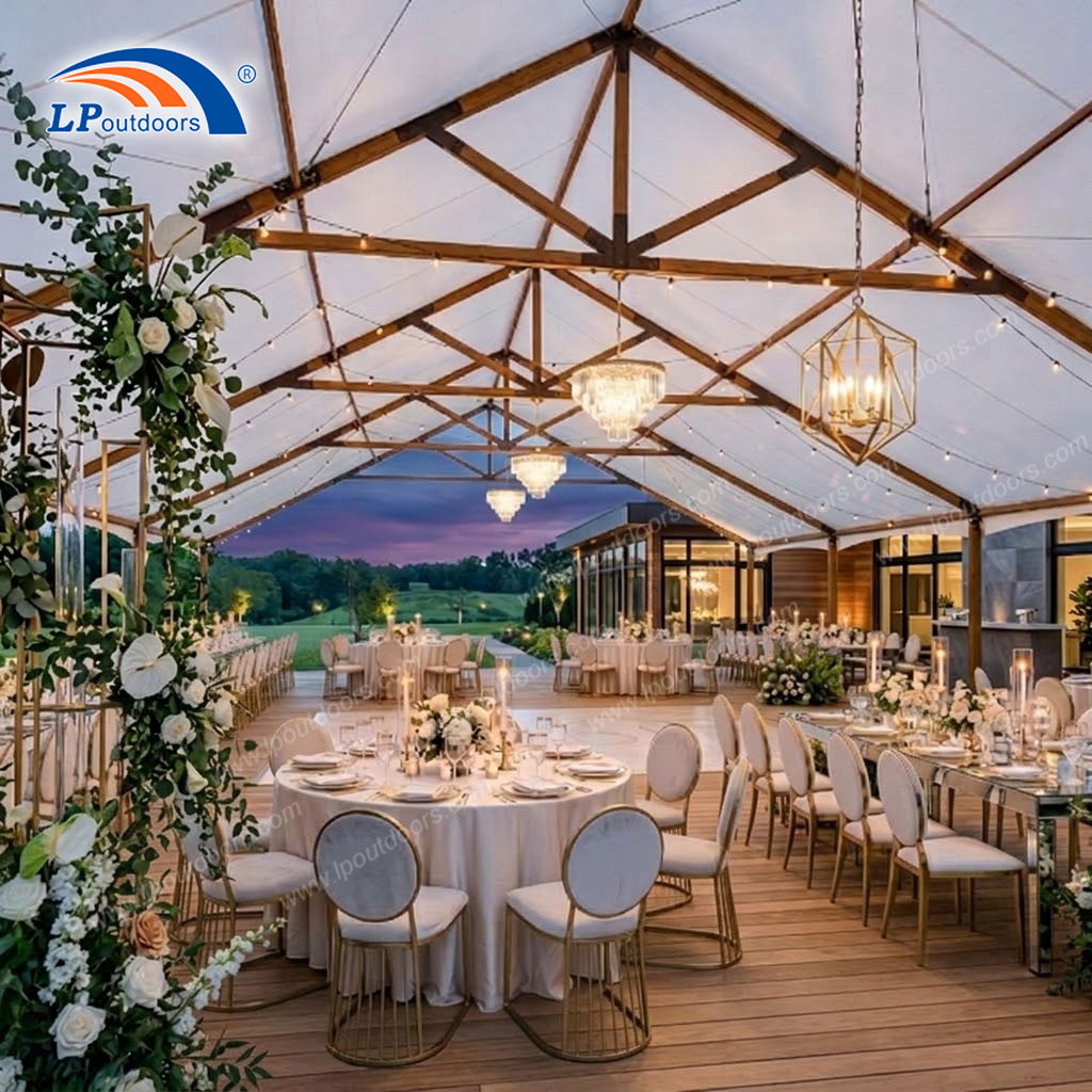 Rustic Faux Timber Aluminum Marquee Tent
