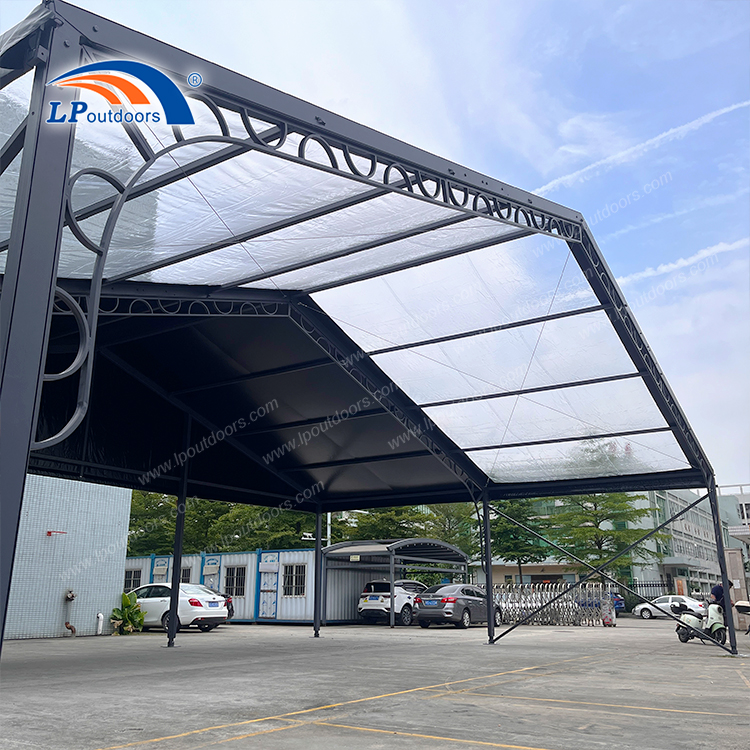 300 Seater 300 People Clear Transparent Roof Iron Art Black Frame Tent for Wedding Event