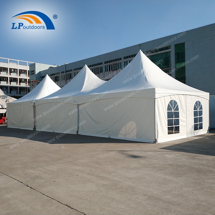 6X6m and 6X12m frame tent connected by soft rain gutter002
