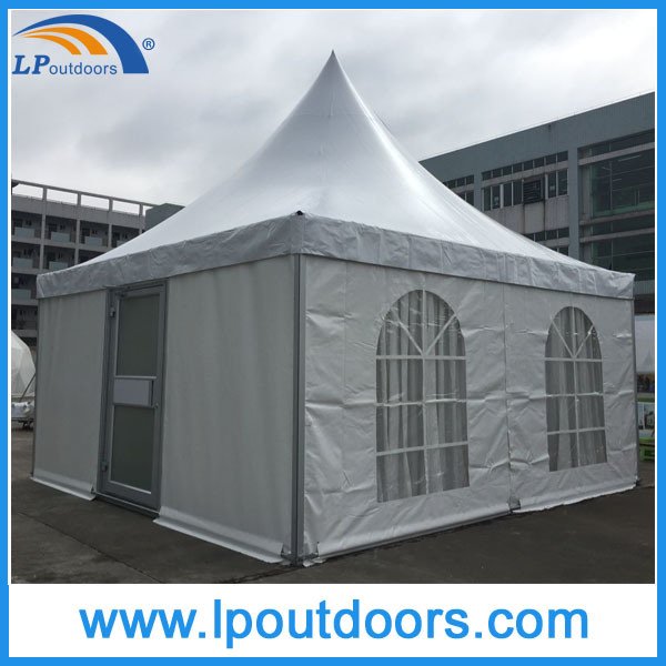 5mX5m Outdoor Pagoda Tent with Glass Window Door and Lining 