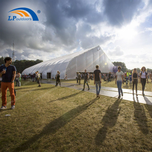 Large curved structure fabric sports event tent for football court