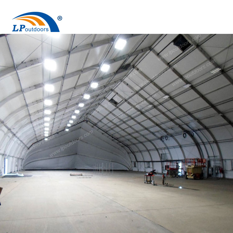 30M curved temporary industrial building for aircraft 